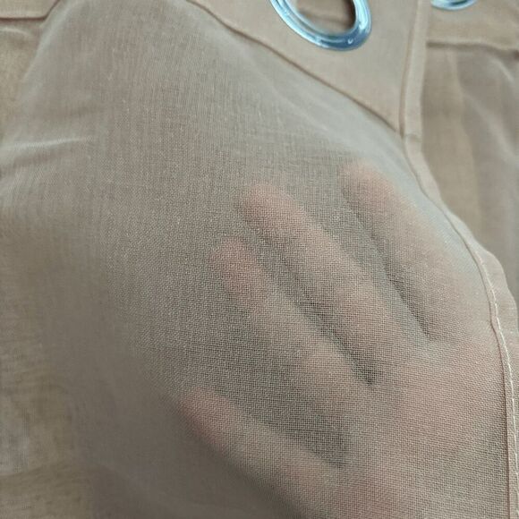 HUTO Taupe Brown Sheer Curtains 2 Panels 52 x 84 Inch Living Room New Open Box - Picture 5 of 6